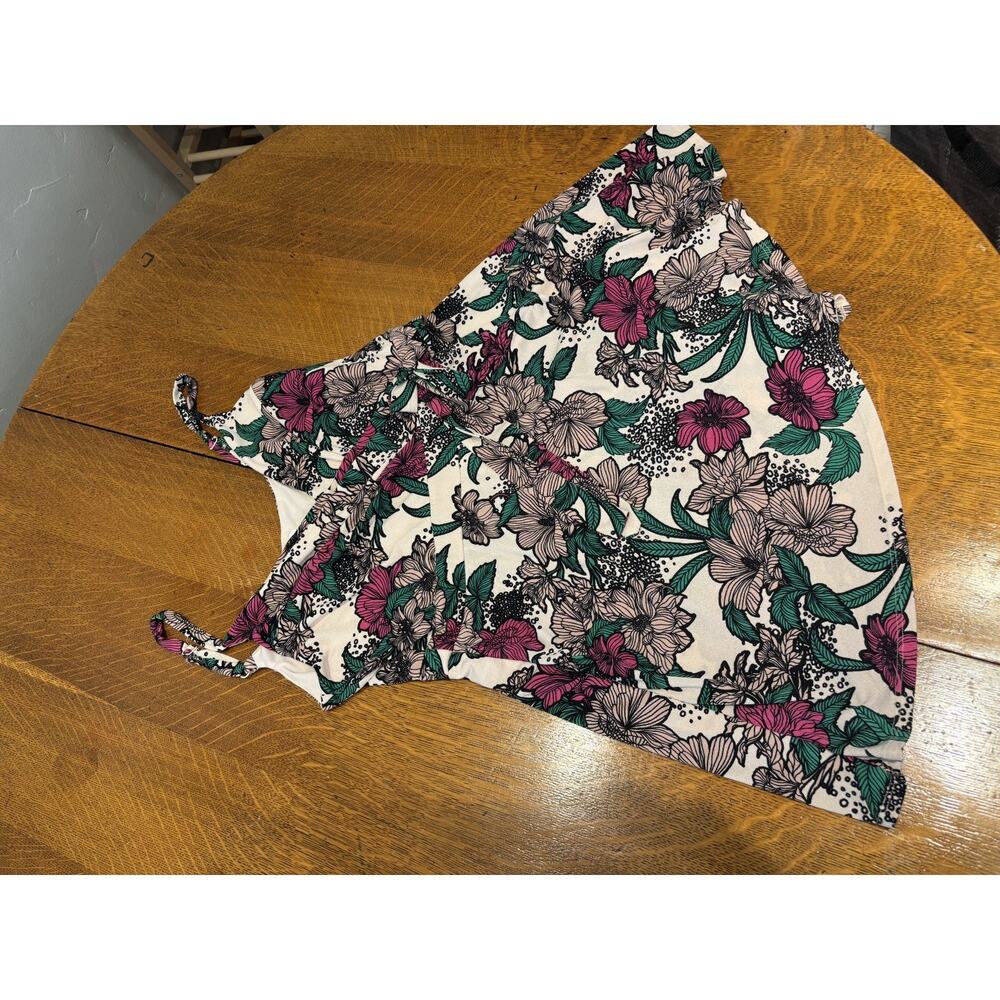 Y2K Candies Floral Babydoll Romper Size L Skort Beach Travel Boho Tank Faux Wrap